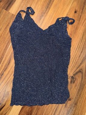 Sparkle Knit Navy Camisole Tank Top